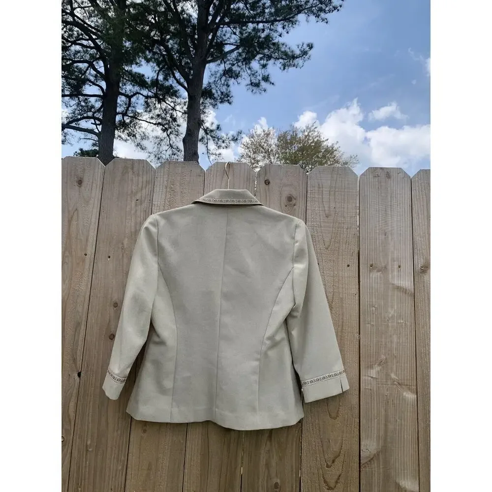 Vintage Studio 1 Blazer Women's 6 Petite Career Business Floral‎ Button Work